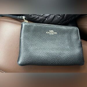 Coach Black Leather Wristlet